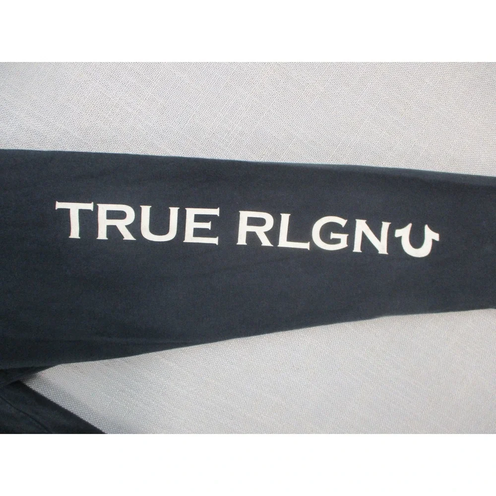 True Religion Mens‎ Long Sleeve Graphic T-Shirt Black Horseshoe Logo Size Large